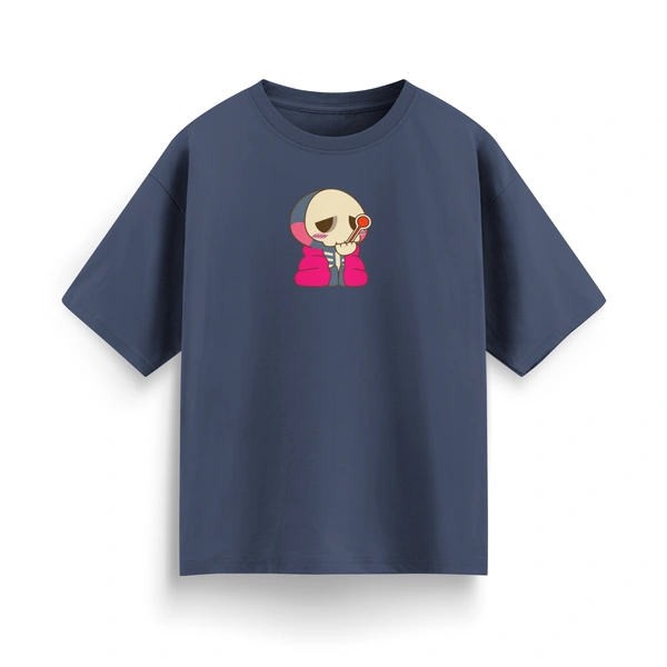 RULED Oversized Tee – Chill Graphic Streetwear  - navy blue, m