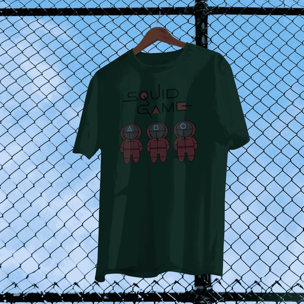 Squid Game Guard Trio Tee 🔺🔲⭕ - green, m