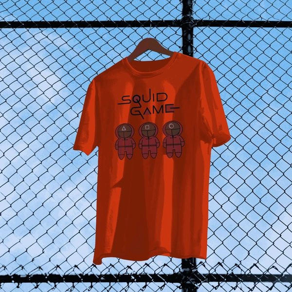 Squid Game Guard Trio Tee 🔺🔲⭕ - red, m