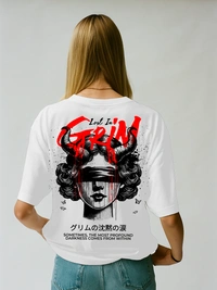 RULED Lost in Grim – Dark Aesthetic Graphic T-Shirt - white, xxl