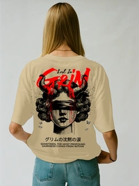 RULED Lost in Grim – Dark Aesthetic Graphic T-Shirt - beige, xxl