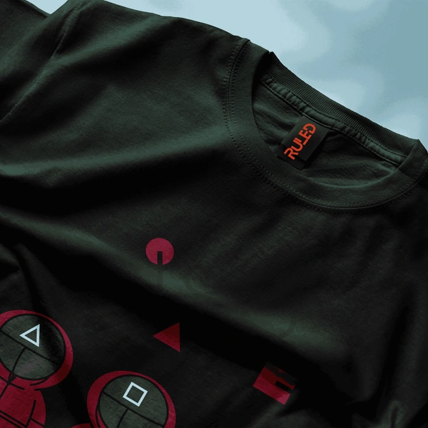 Squid Game Guard Trio Tee 🔺🔲⭕ - green, m