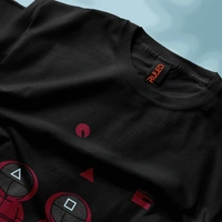 Squid Game Guard Trio Tee 🔺🔲⭕ - black, xl