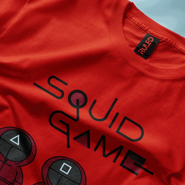 Squid Game Guard Trio Tee 🔺🔲⭕ - red, m