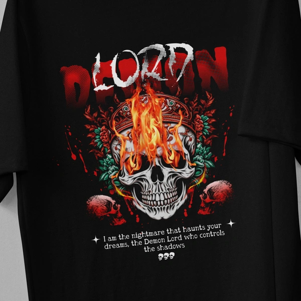 RULED Demon Lord – Flames of the Underworld Tee🔥💀😈 - black, m