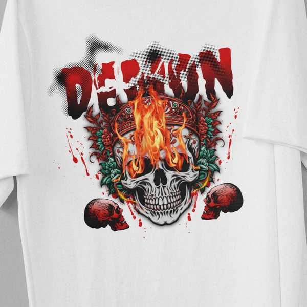 RULED Demon Lord – Flames of the Underworld Tee🔥💀😈 - white, m