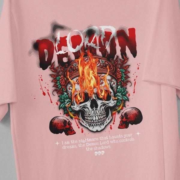 RULED Demon Lord – Flames of the Underworld Tee🔥💀😈 - baby pink, l