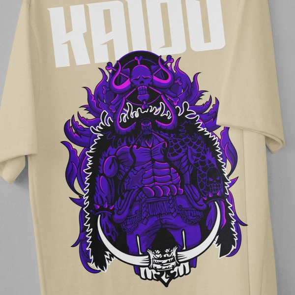 RULED Kaido Thunder Beast Oversized Tee - beige, l