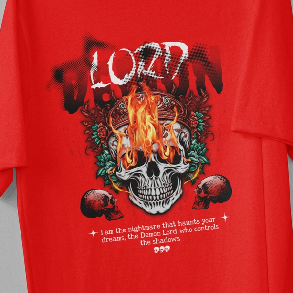 RULED Demon Lord – Flames of the Underworld Tee🔥💀😈 - red, m