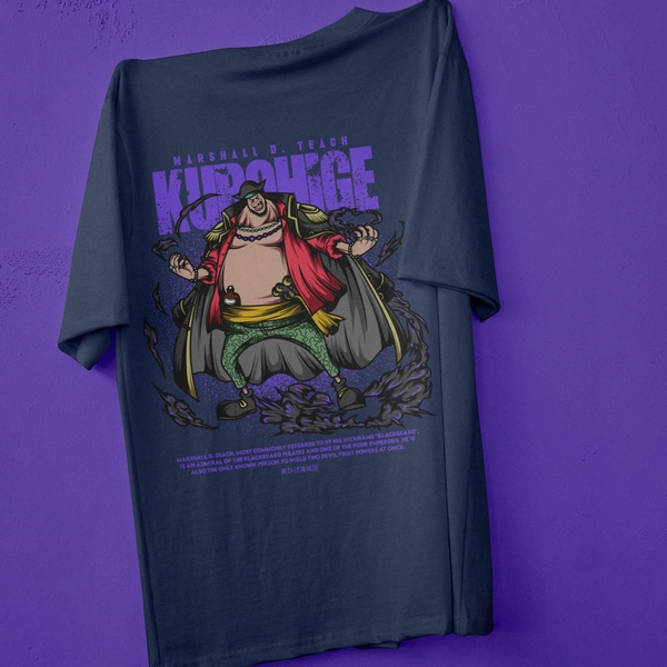 RULED Blackbeard's Wrath - One Piece Tribute Tee - navy blue, l