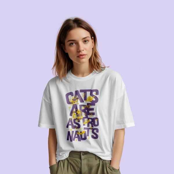 AstroCat T-Shirt - white, s