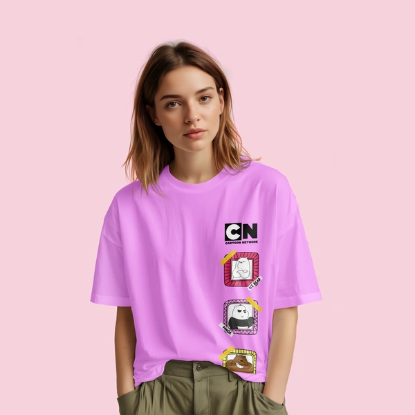 RULED We Bare Bears Cartoon Network Oversized T-Shirt - lavender, xl