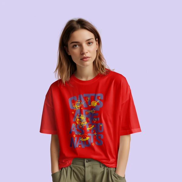 AstroCat T-Shirt - red, l