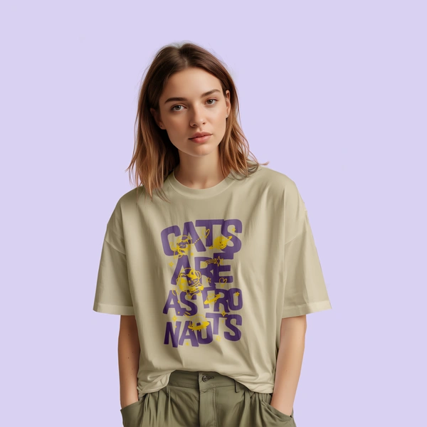 AstroCat T-Shirt - beige, s