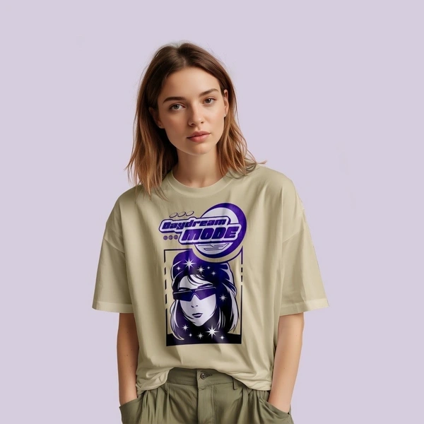 RULED Daydream Mode Oversized T-Shirt - beige, s