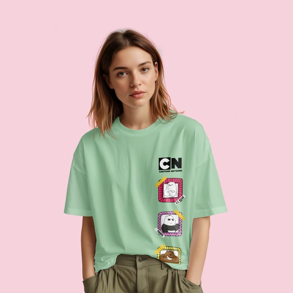 RULED We Bare Bears Cartoon Network Oversized T-Shirt - sage green, xxl