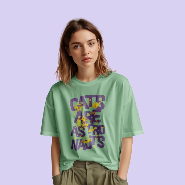 AstroCat T-Shirt - sage green, l