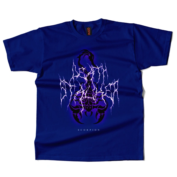 Scorpion Thunderstorm Graphic Tee - royal blue, m
