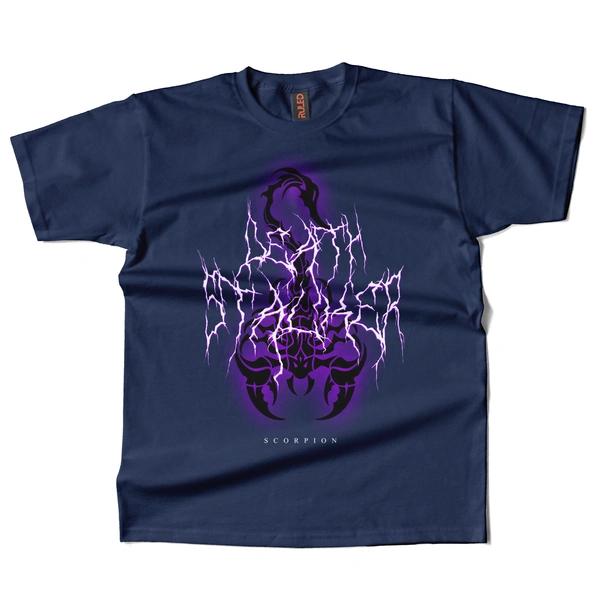 Scorpion Thunderstorm Graphic Tee - navy blue, m
