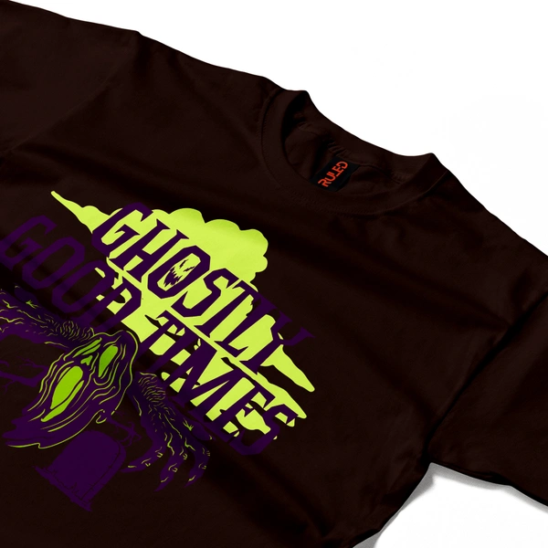 Ghostly Good Times - Spooky Vibes Tee - brown, m