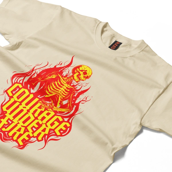 Courage Under Fire – Inferno Edition Tee - beige, m