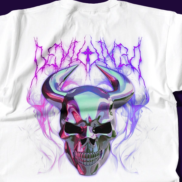 RULED Infernal Skull – Neon Flame Edition🔥💀 - white, l