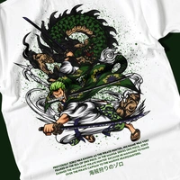 RULED Zoro's Three-Sword Dragon Strike Tee ⚔🐉🔥 - white, m