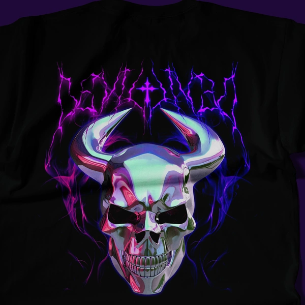 RULED Infernal Skull – Neon Flame Edition🔥💀 - black, m