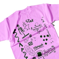 RULED White Graphic Streetwear T-Shirt – Hand-Drawn Abstract Doodle Art | RULED Oversized Tee - lavender, m