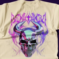 RULED Infernal Skull – Neon Flame Edition🔥💀 - beige, m