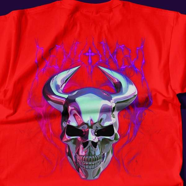 RULED Infernal Skull – Neon Flame Edition🔥💀 - red, l
