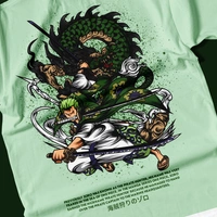RULED Zoro's Three-Sword Dragon Strike Tee ⚔🐉🔥 - sage green, m