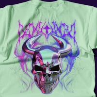 RULED Infernal Skull – Neon Flame Edition🔥💀 - sage green, m
