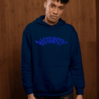 VOLTAGE BUTTERFLY HOODIE ⚡🦋 - navy blue, xl
