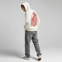 Mystic Hydra Eye Floral Hoodie – Ivory - off white, s