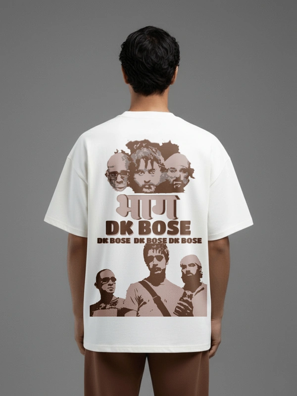RULED DK Bose Graphic Tee - Vintage Bollywood-Inspired Design - white, s