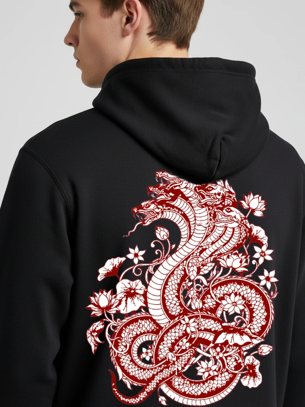Mystic Hydra Eye Floral Hoodie – Ivory - black, xxl