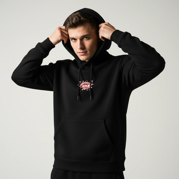 Mystic Hydra Eye Floral Hoodie – Ivory - black, xl