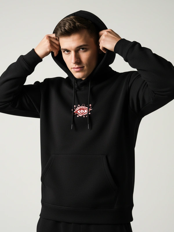 Mystic Hydra Eye Floral Hoodie – Ivory - black, xxl