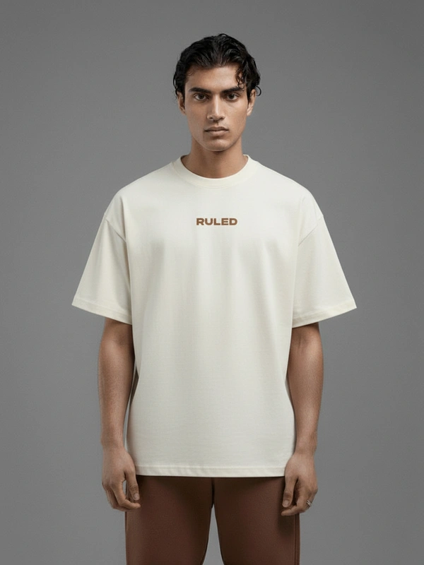 RULED DK Bose Graphic Tee - Vintage Bollywood-Inspired Design - off white, s