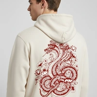 Mystic Hydra Eye Floral Hoodie – Ivory - off white, s
