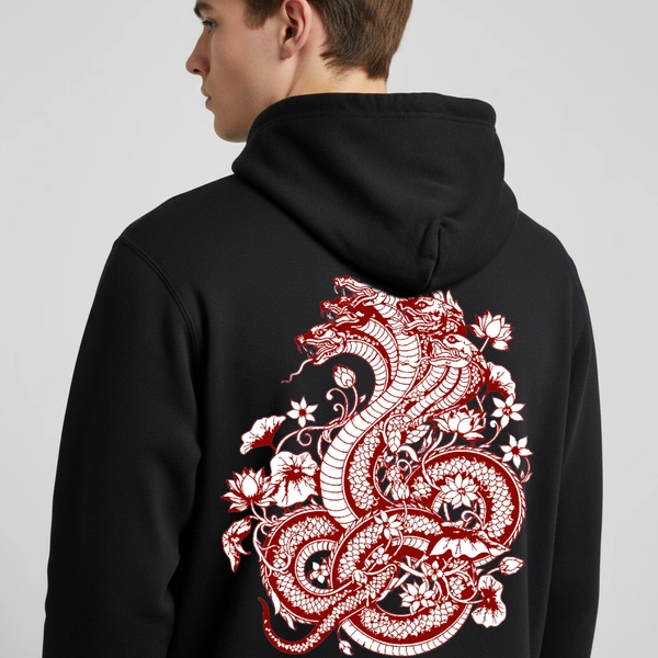 Mystic Hydra Eye Floral Hoodie – Ivory - black, xl
