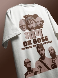RULED DK Bose Graphic Tee - Vintage Bollywood-Inspired Design - white, m
