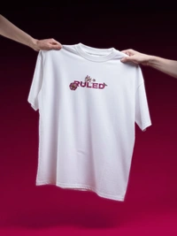 RULED Floral Elegance: A Purple Bloom T-shirt Design - white, l