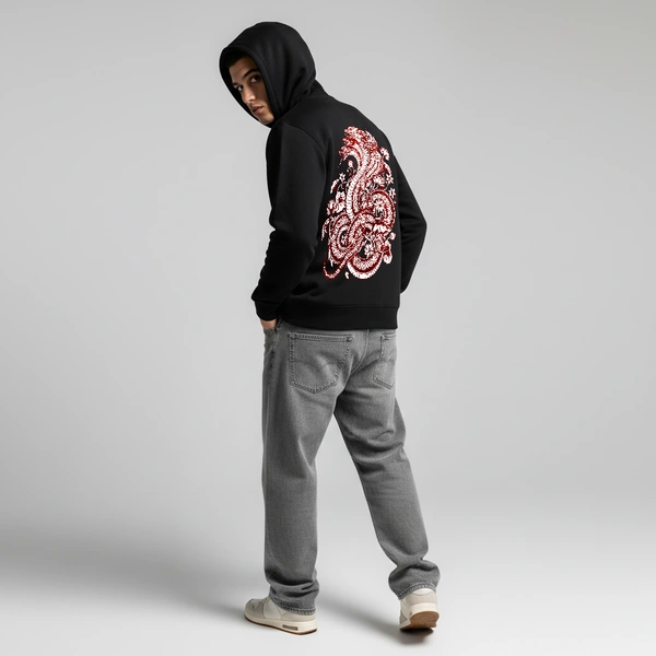 Mystic Hydra Eye Floral Hoodie – Ivory - black, xl