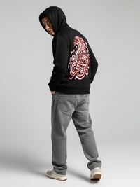 Mystic Hydra Eye Floral Hoodie – Ivory - black, xxl