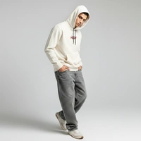 Mystic Hydra Eye Floral Hoodie – Ivory - off white, s