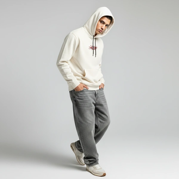Mystic Hydra Eye Floral Hoodie – Ivory - off white, s