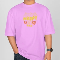 RULED Happy-Sad Graffiti Oversized T-Shirt - lavender, m