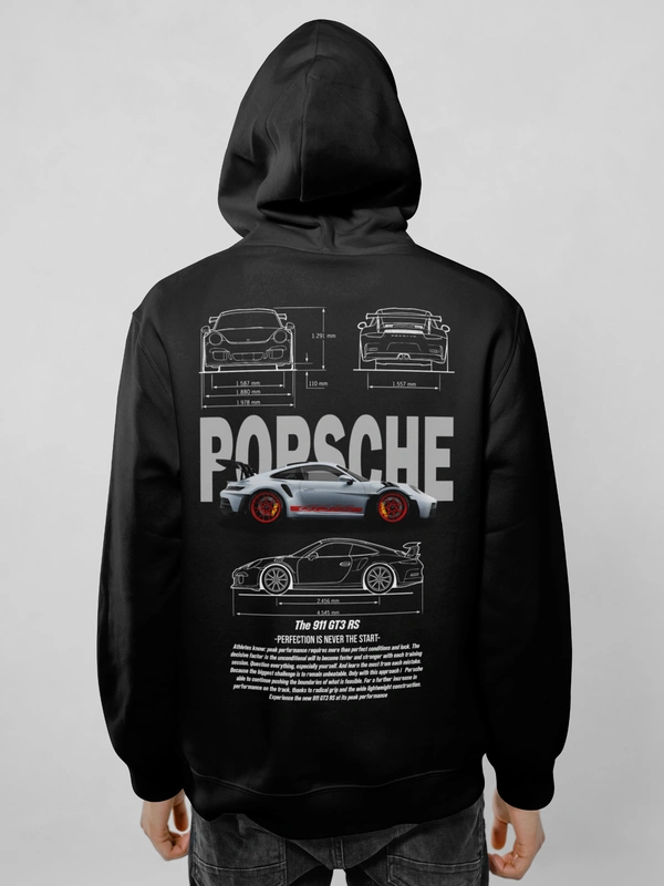 porsche 911 hoodie - black, l
